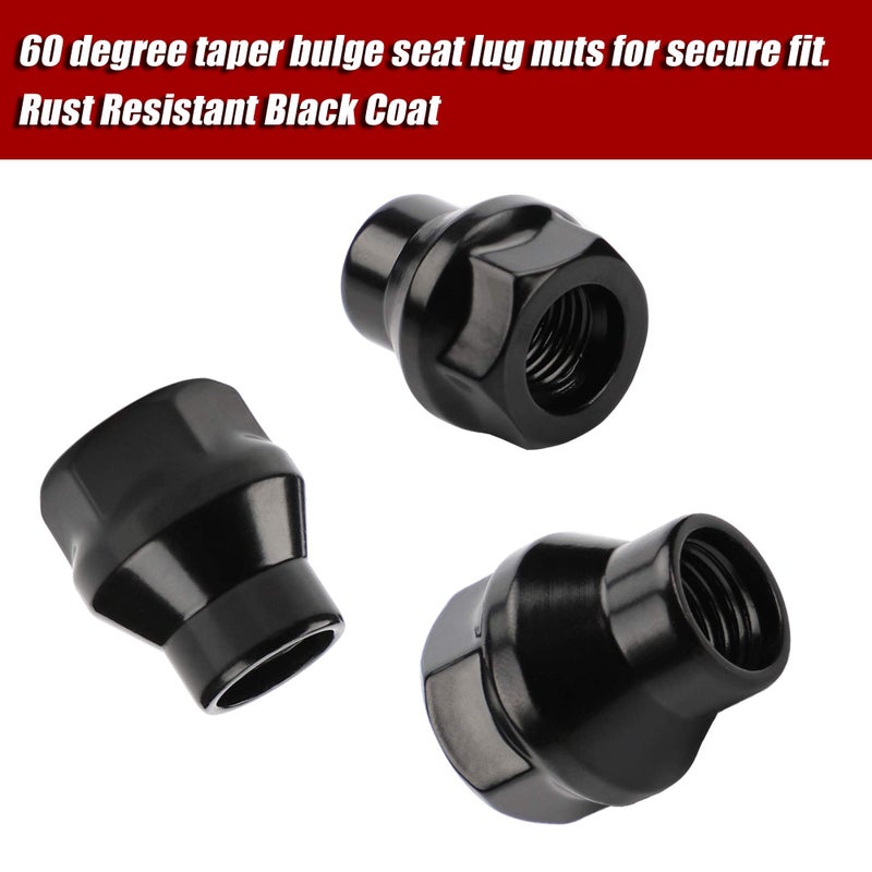 FLYCLE 12x1.5 Extended (ET) Lug Nuts, 24PCS M12x1.5 Black Open Ended Lug Nuts 7mm Shank for Tacoma 4runner FJ Cruiser Aftermarket Wheels - Image 4